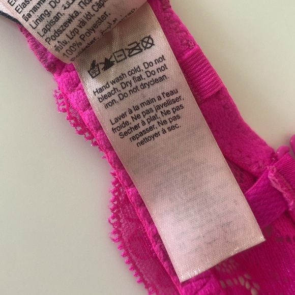 La Senza Bra Push Up Pink Lace Neon Sparkle Size - Picture 16 of 17